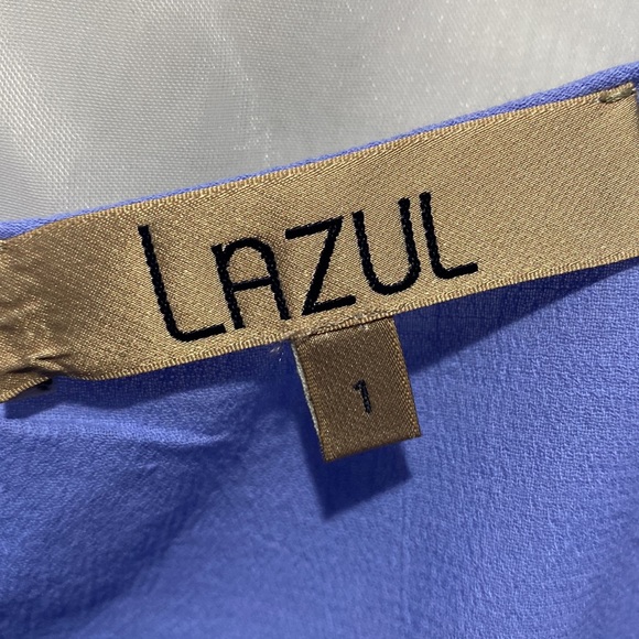 LAZUL BABY BLUE ROMBER DRAWSTRING WAIST V- NECK SZ 1 - Picture 6 of 10